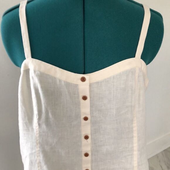 Everlane “The PicnicTop” 100% Linen Crop Top Cami Size 14 - Picture 1 of 4